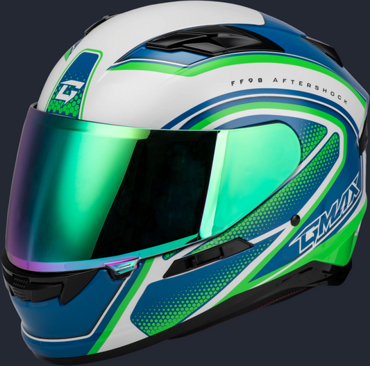 Ff 98 Aftershock Helmet White/Neon Green