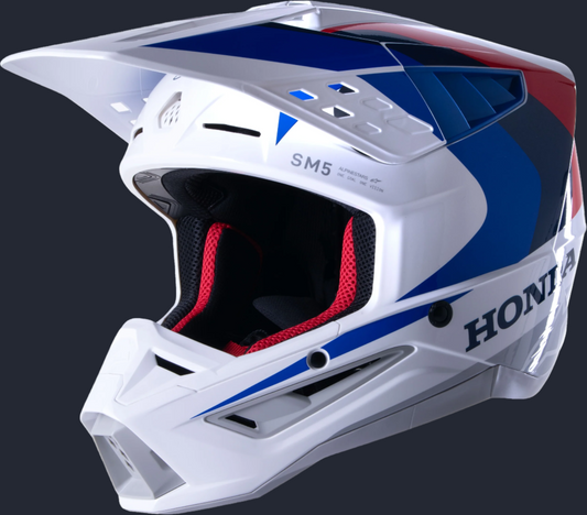 Honda S M5 Helmet White/Blue/Red Glossy