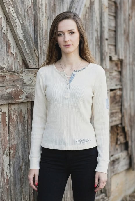 Harley Davidson Thermal Long Sleeve V-Neck Shirt