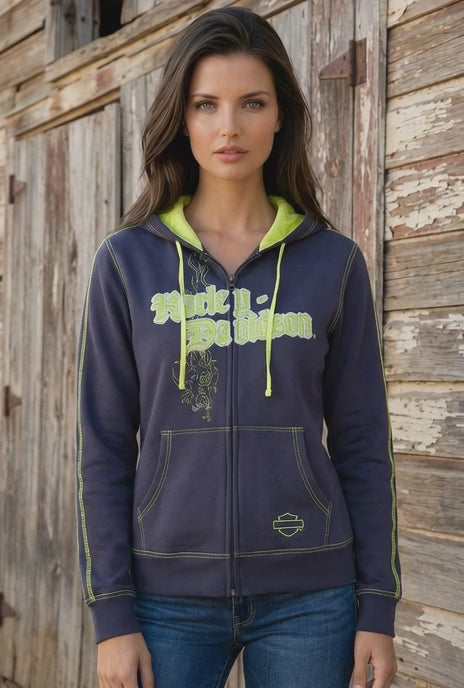 Harley Davidson Cotton/ Satin Hoody Navy